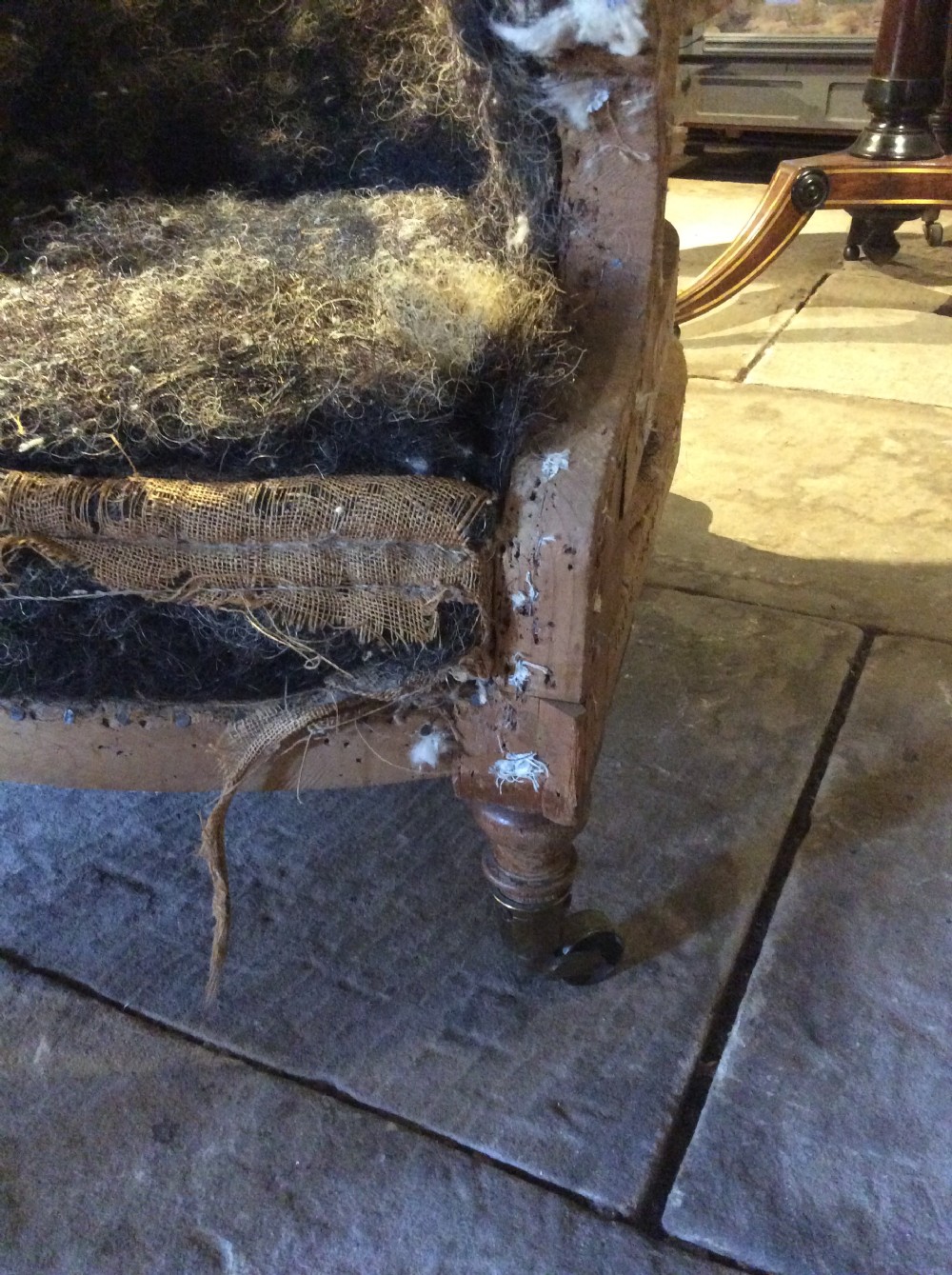 19thC  Birchwood Armchair for upholstery View V