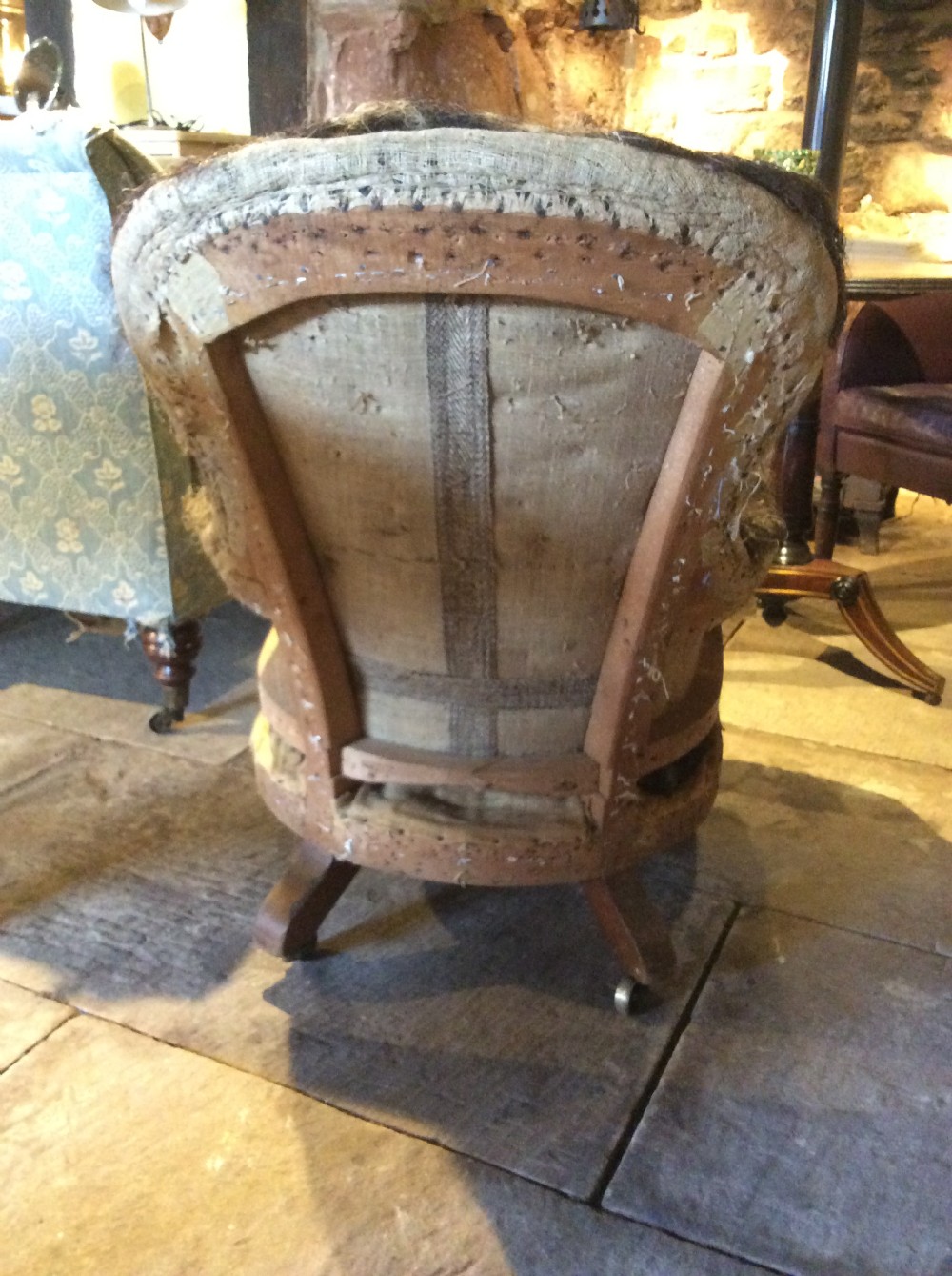 19thC  Birchwood Armchair for upholstery View VI