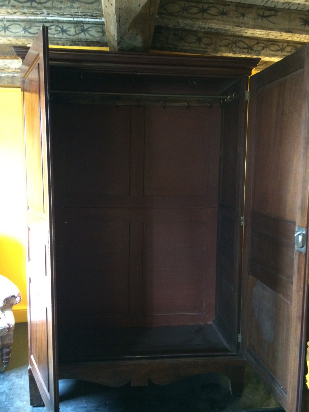 18thC Mahogany knockdown wardrobe View III
