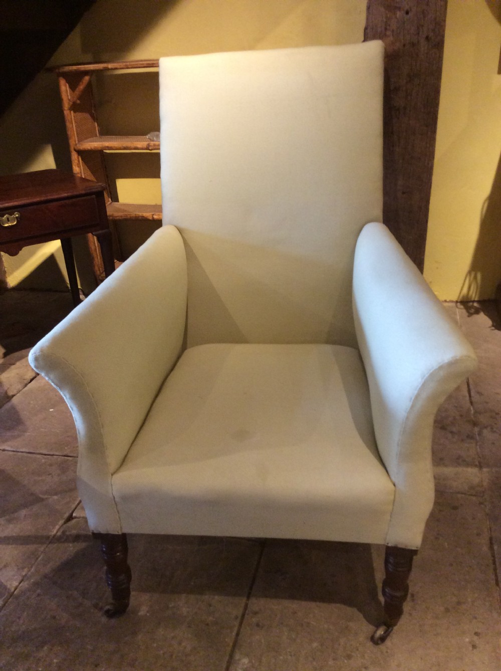 19thC Mahogany library armchair