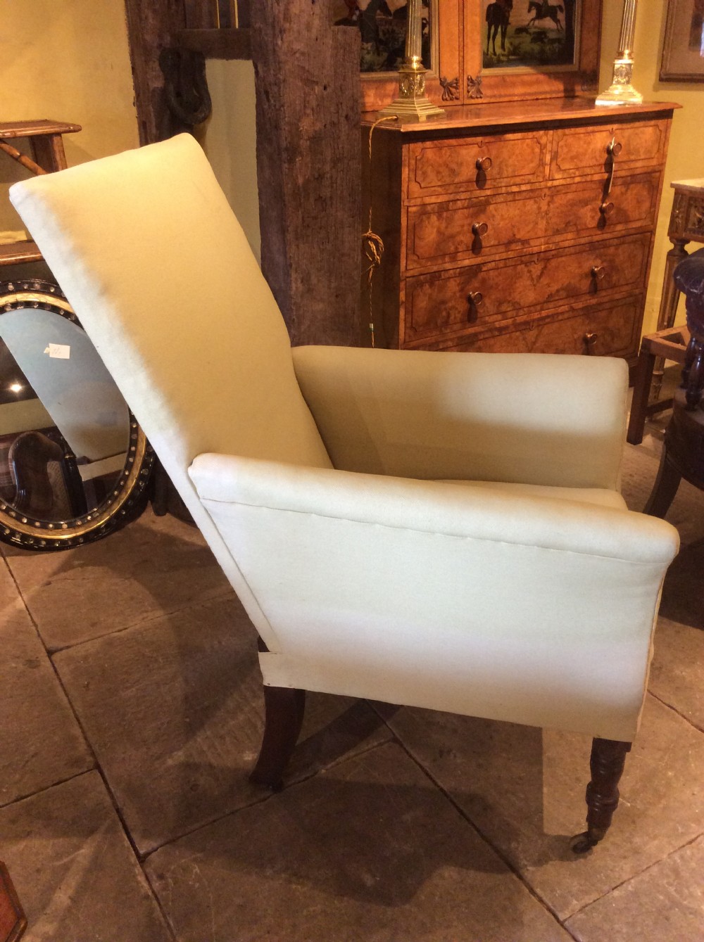 19thC Mahogany library armchair View III
