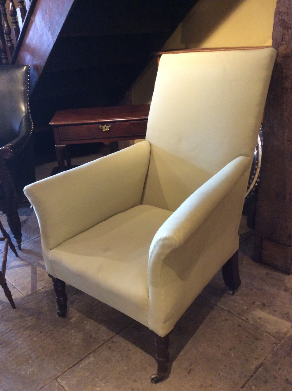 19thC Mahogany library armchair View VII