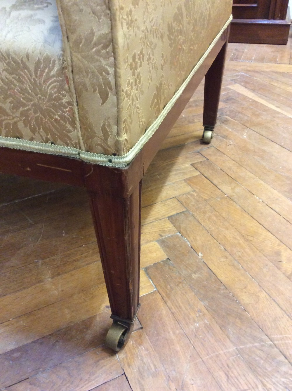 19thC Mahogany camel shaped back sofa View III
