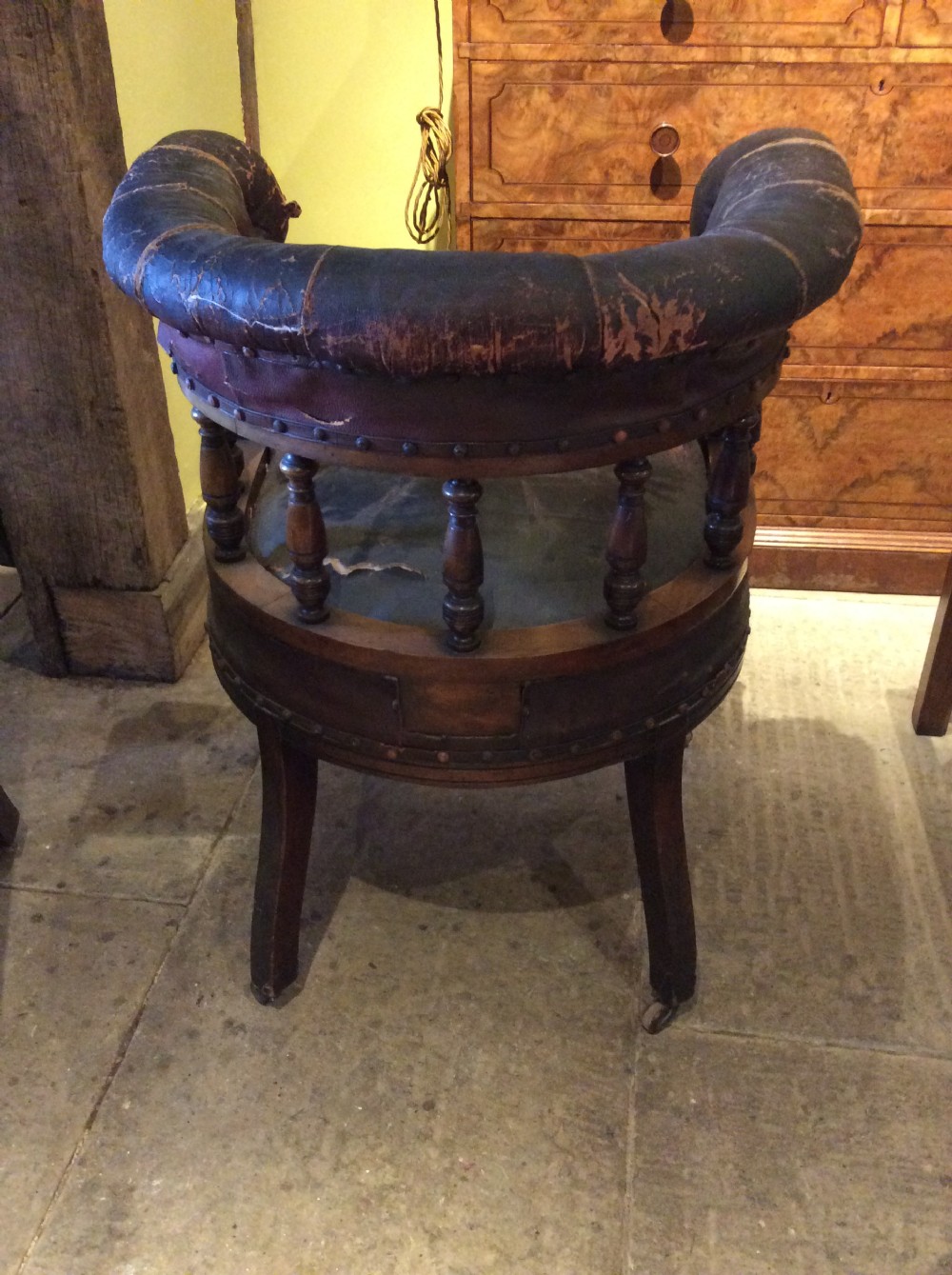 19thC Tub desk chair for upholstery View IV