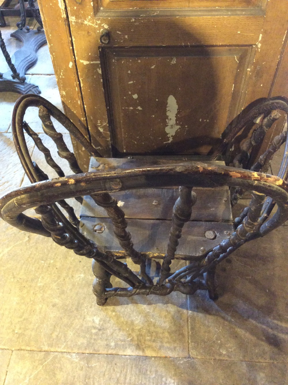 19thC Primitive chair made of twisted hazelnut View IX
