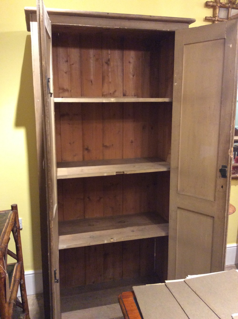 19thC Country House painted pine cupboard View III