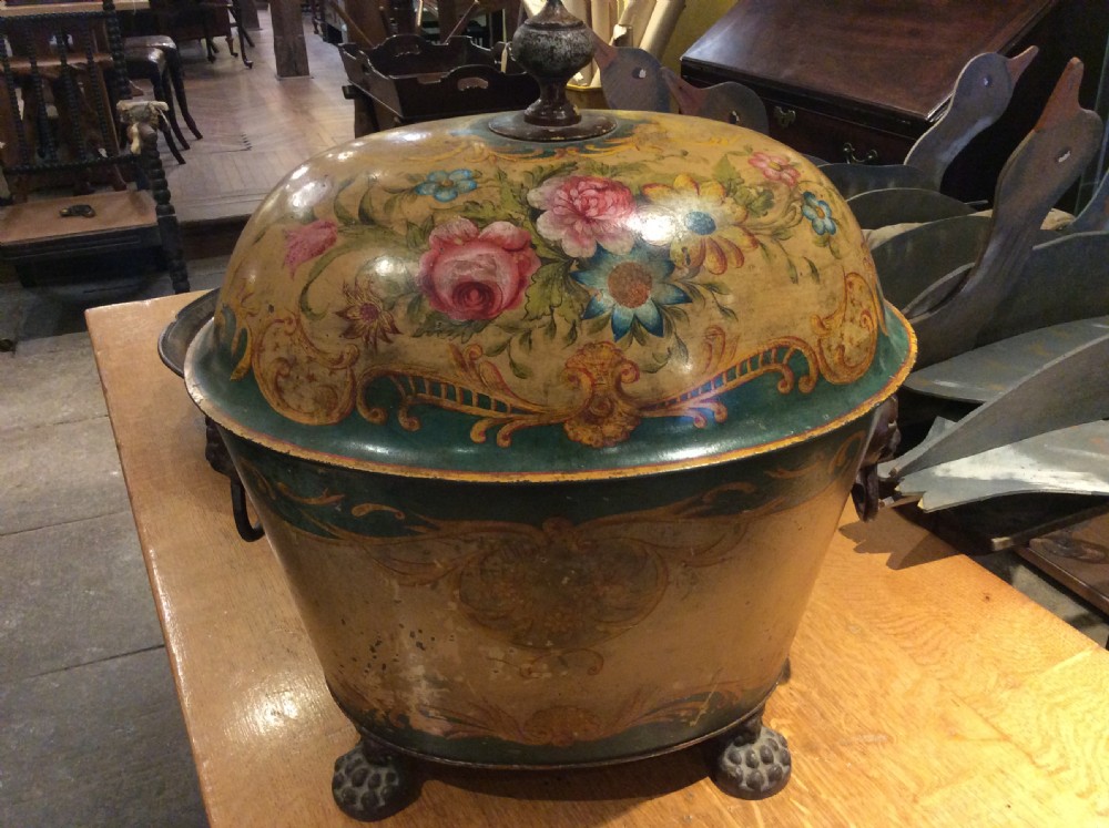 19thC Toleware coal bin  View V
