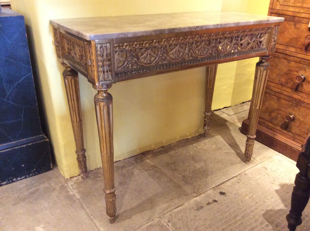 19thC console table with later marble top