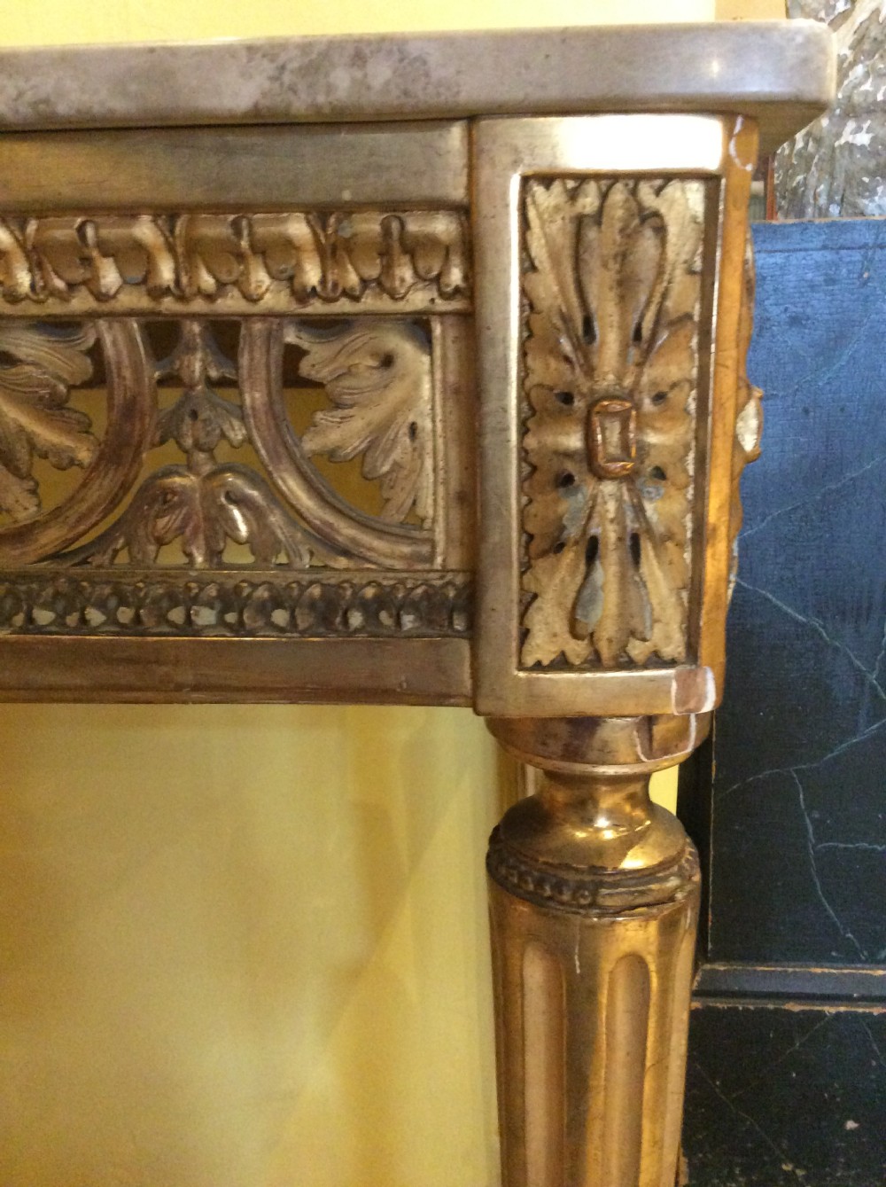 19thC console table with later marble top View III