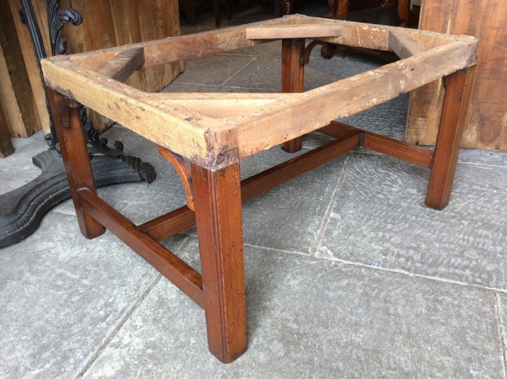 18thC English country house oversized mahogany stool for upholstery View IV