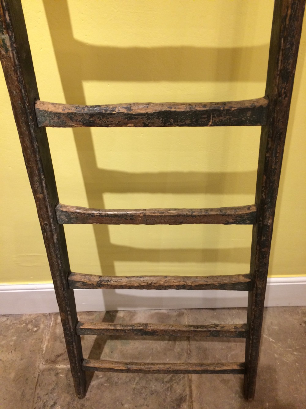 19thC painted primitive painted ladders View II