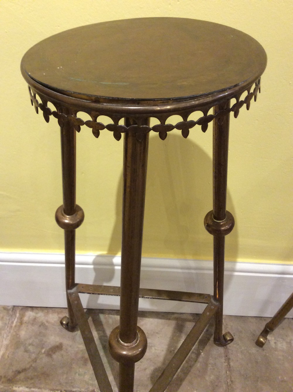 Pair of Arts & Crafts brass stands View VI