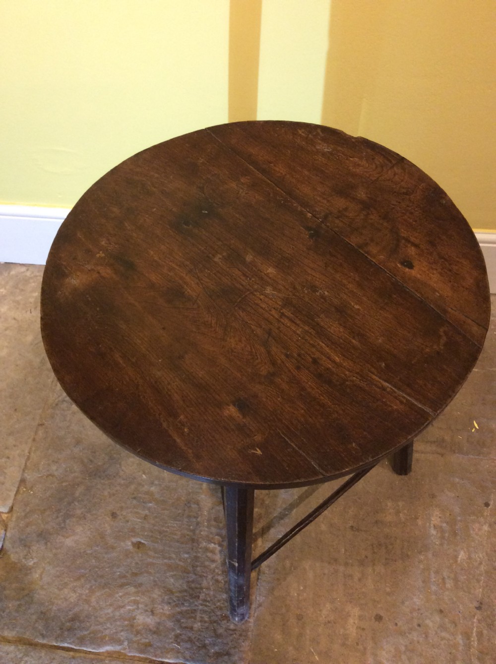 19thC Elm top cricket table View III
