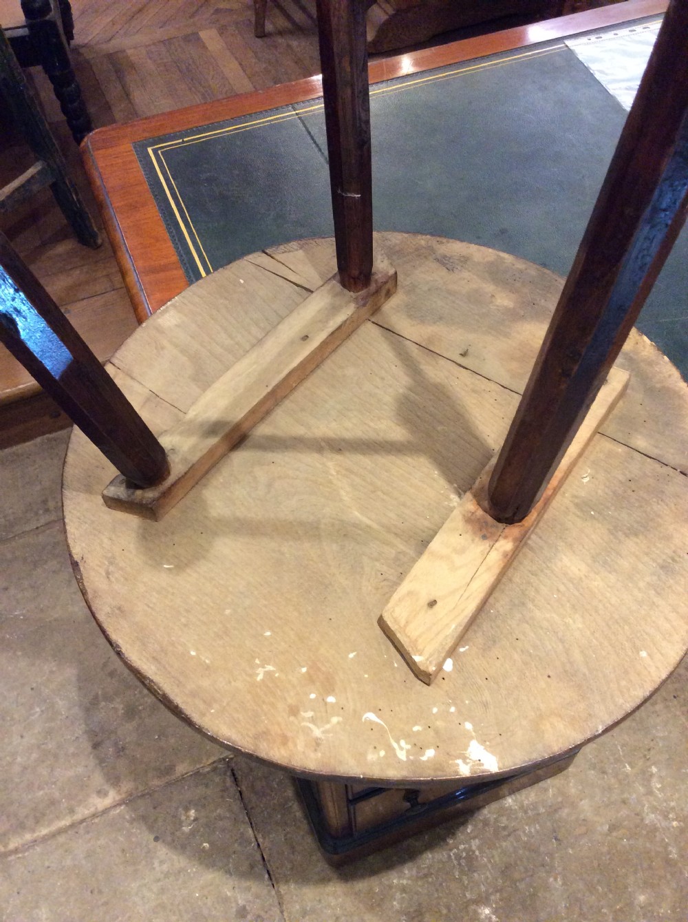 19thC Elm top cricket table View IV