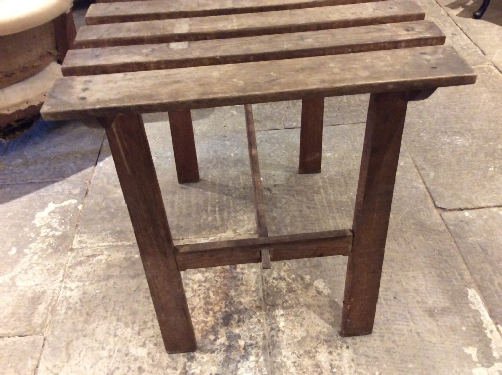 Arts & Crafts Oak slatted table View II