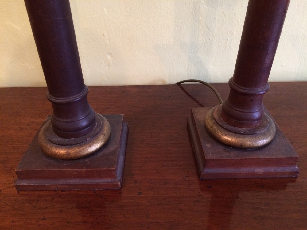 19thC Pair of lamps with clip on shades View IV
