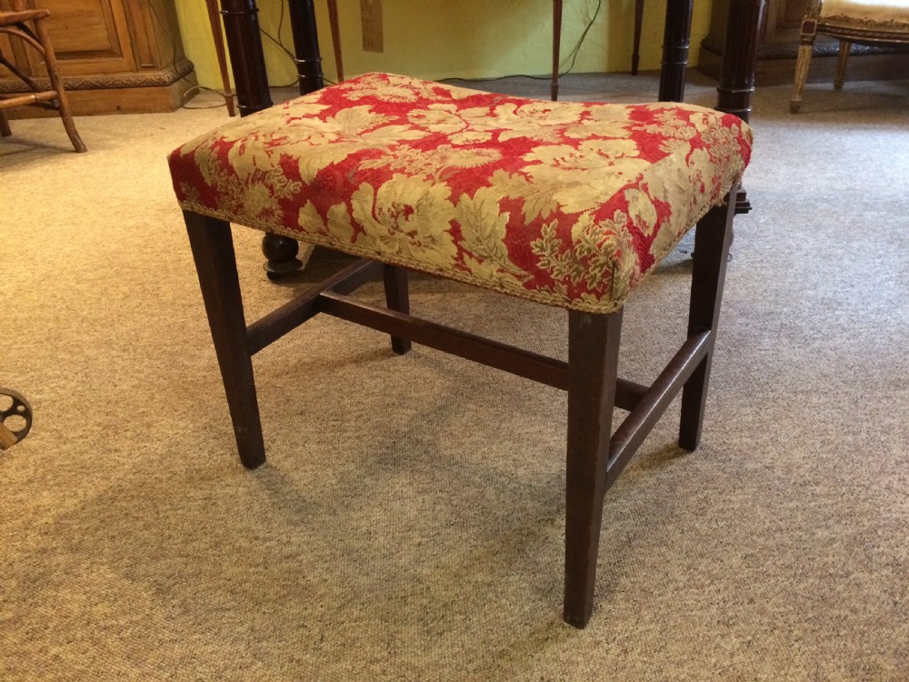 18thC Mahogany stool with petit point tapestry View IV