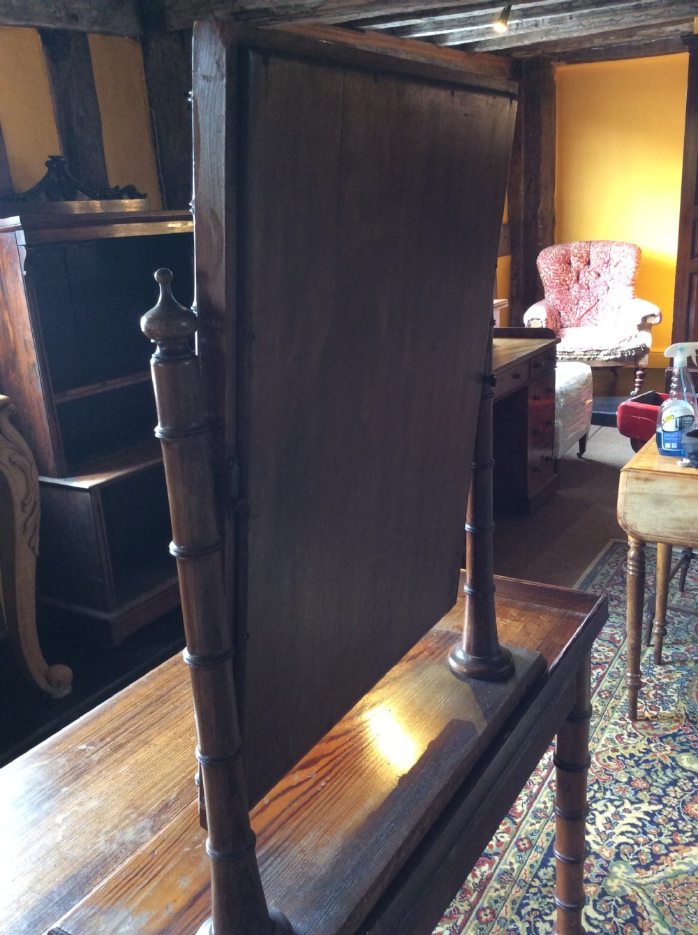 19thC Howard & Sons oregon pine dressing table, stamped. View V