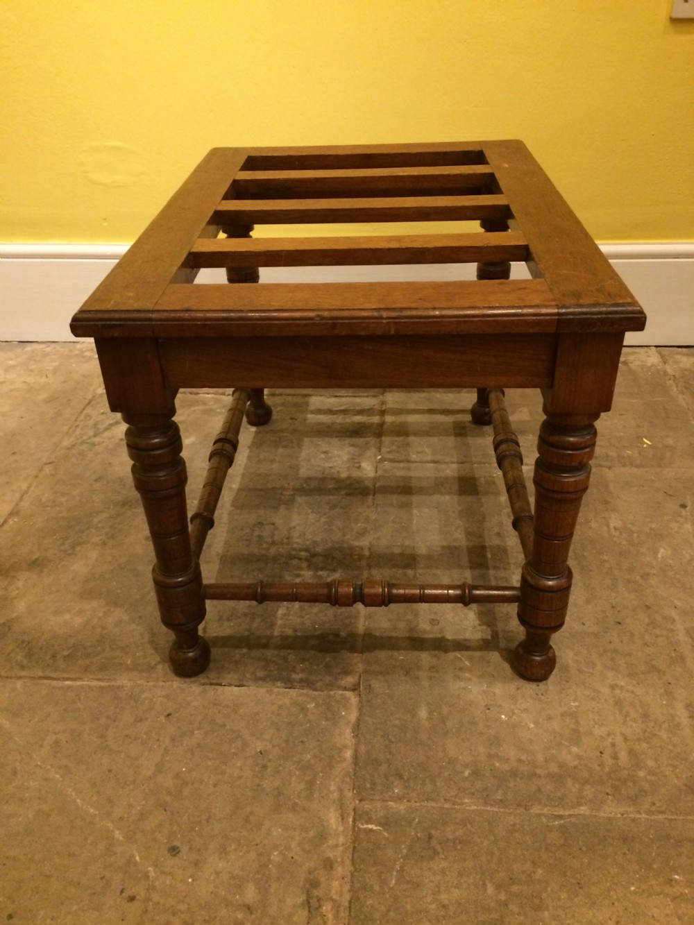 Late 19thC English walnut luggage rack c.1890 View II