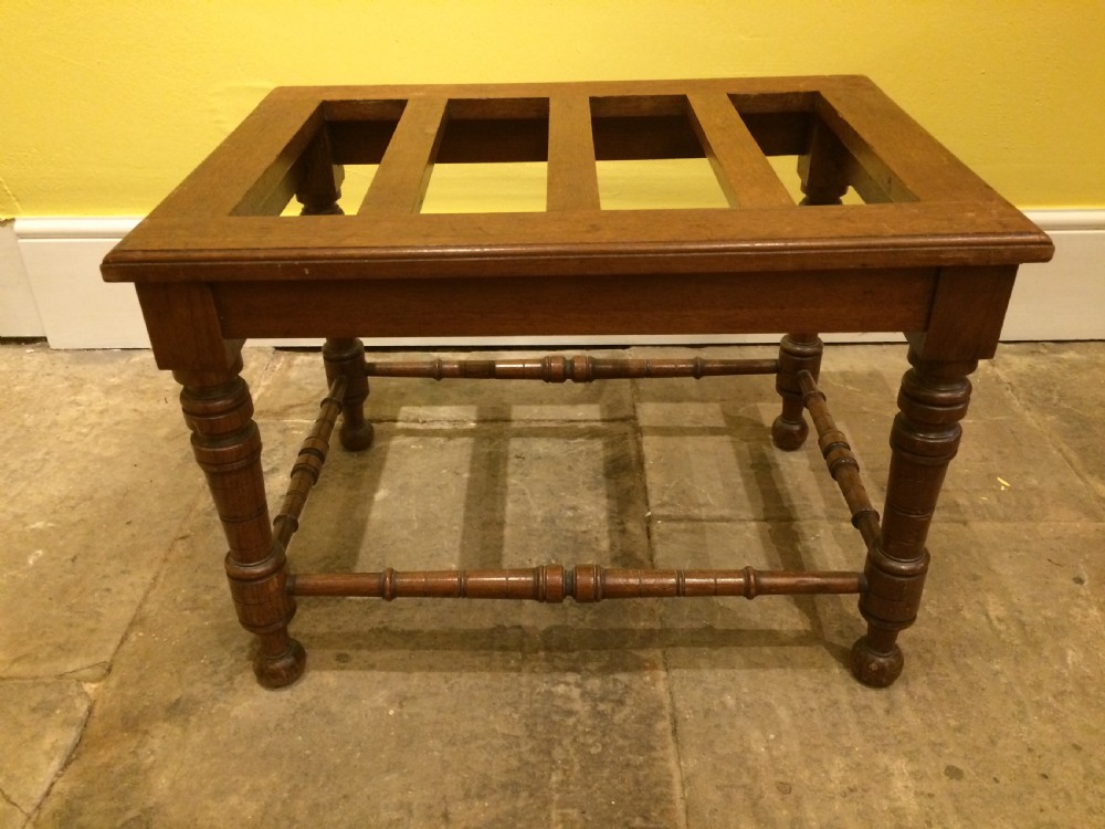 Late 19thC English walnut luggage rack c.1890 View IV