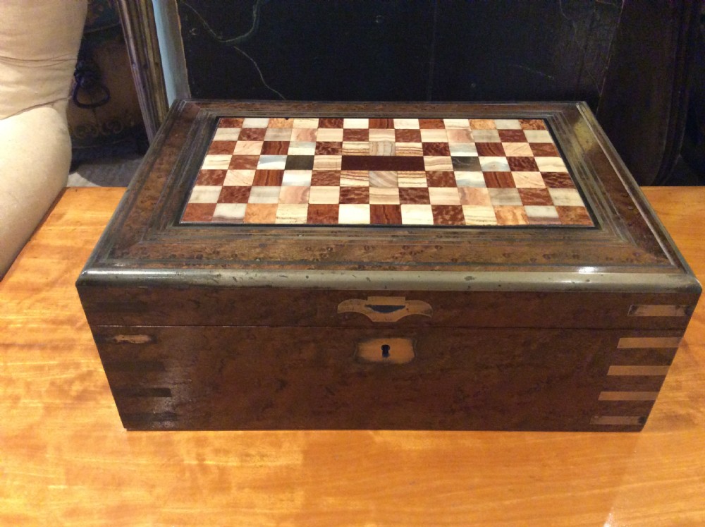 19thC Birds eye maple, specimen marble box View III