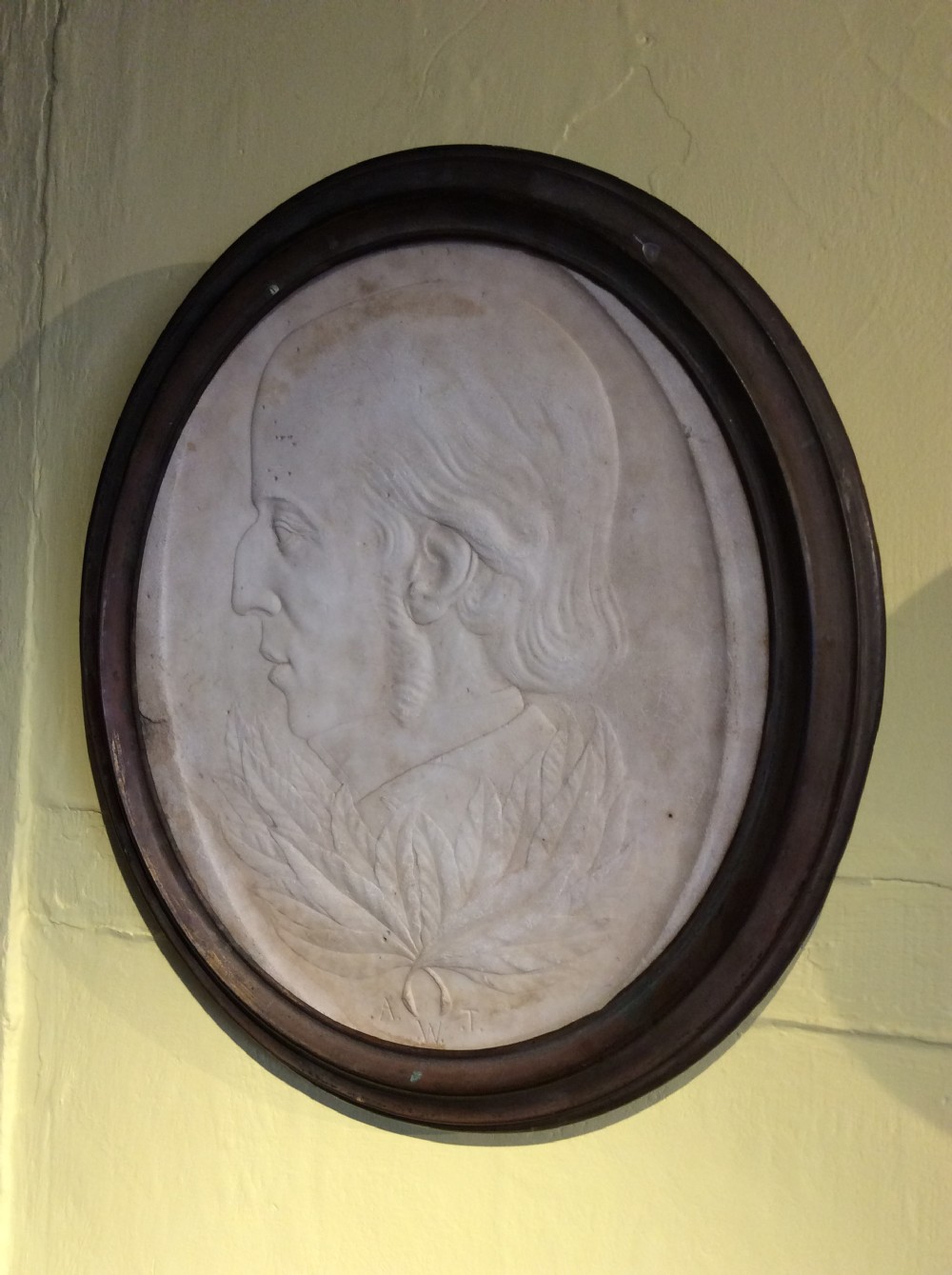 19th C Marble bas-relief portrait of a man  View II