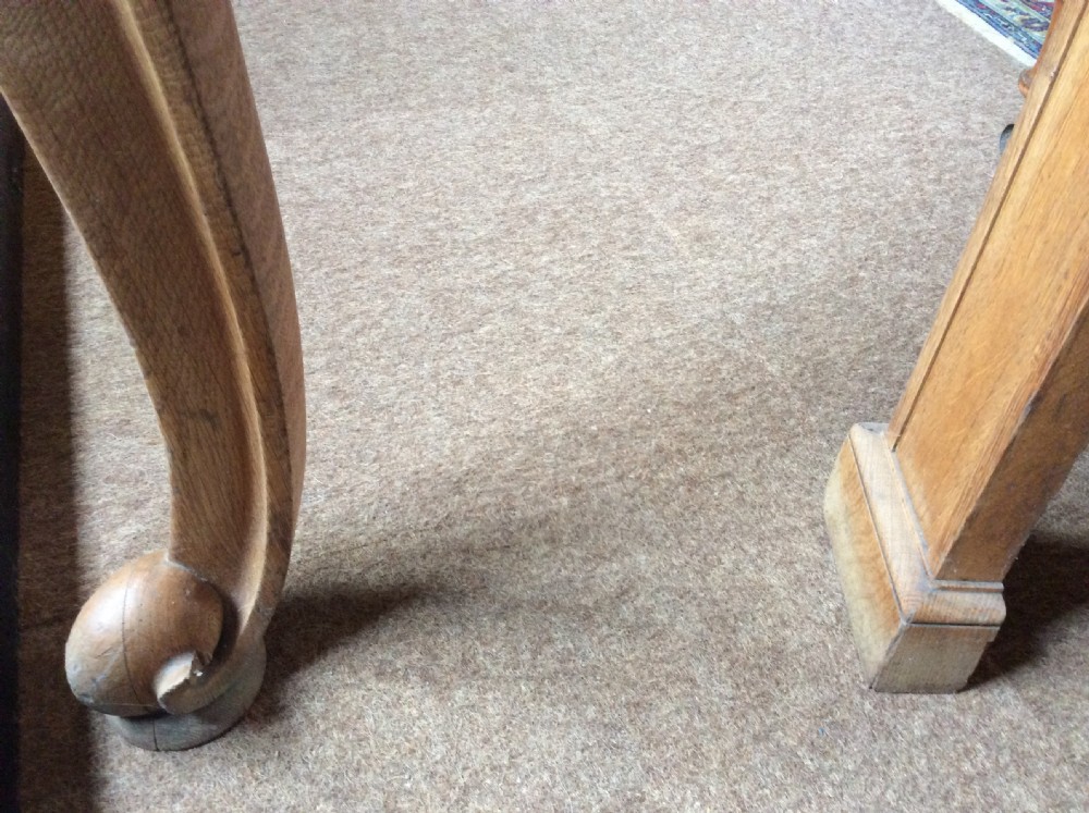 19thC Light oak console table on cabriole legs View IV