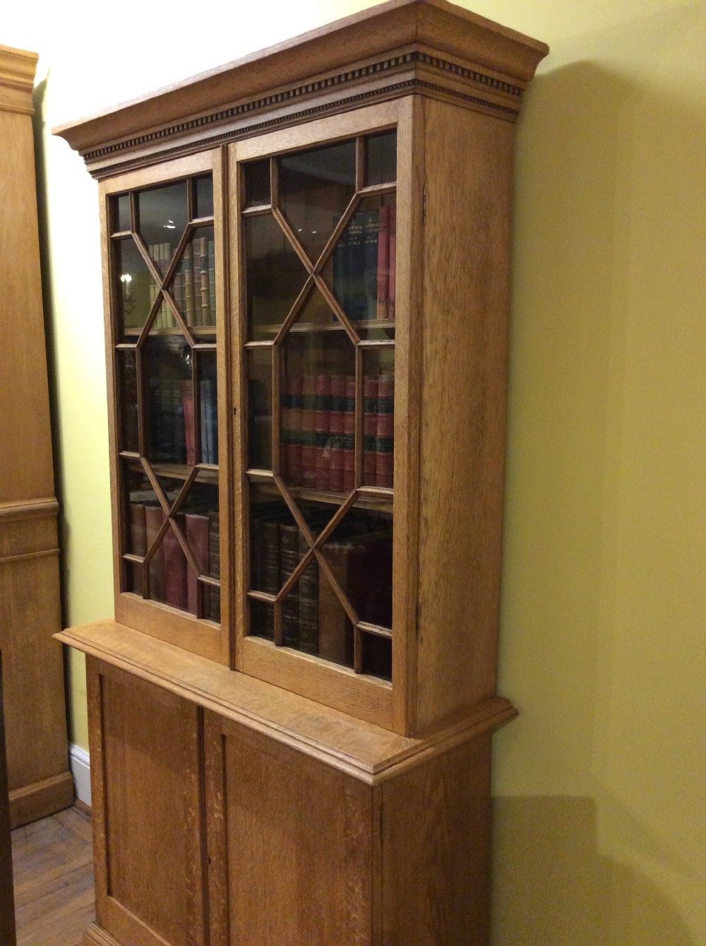 19thC  Oak 2 door bookcase with astrical glazing View III