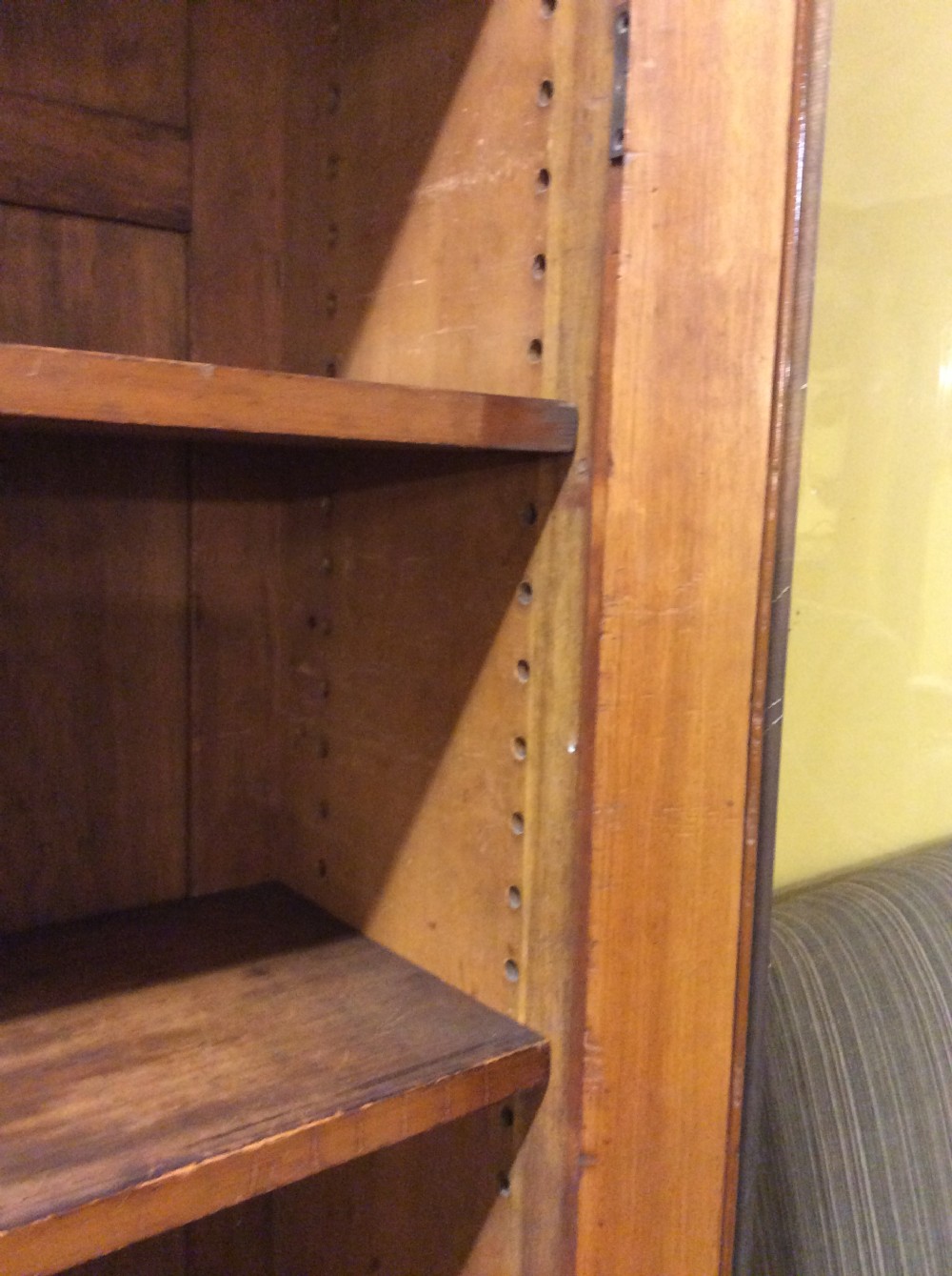 19thC Birchwood & parcel gilt narrow bookcase by Holland & Sons View VII