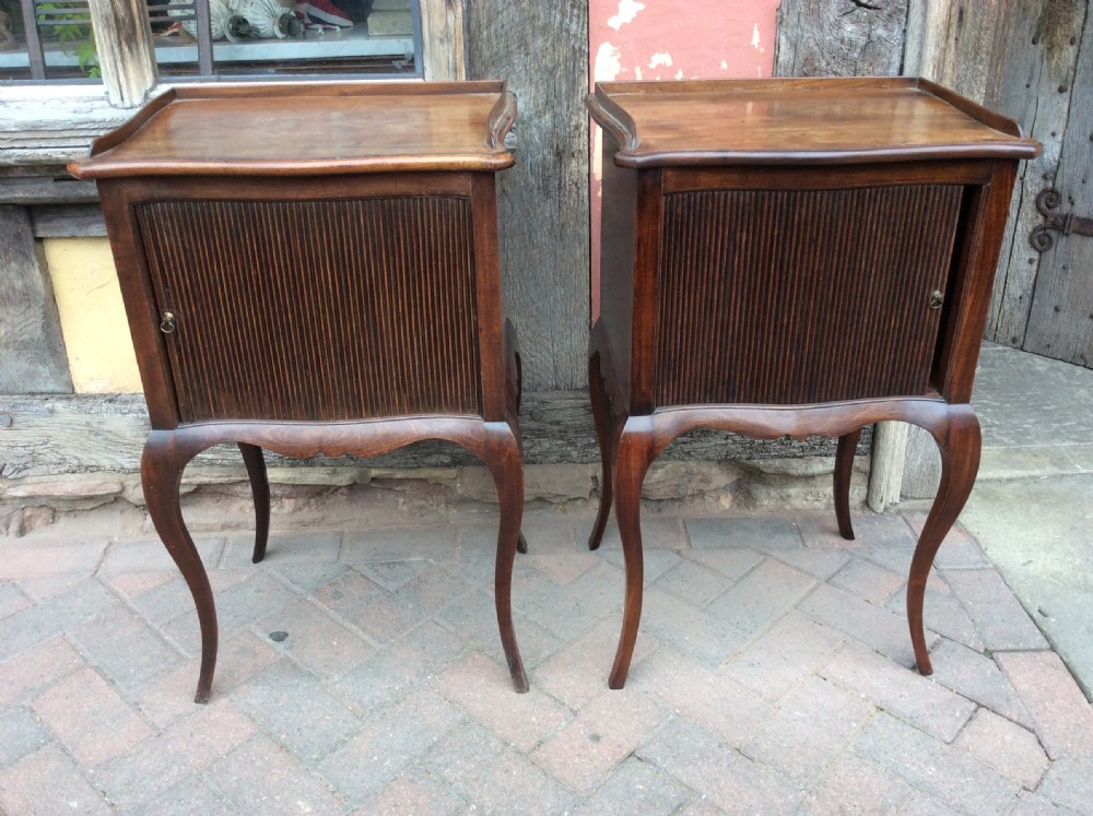 Pair of Mahogany bedside cabinets one 18th,one later