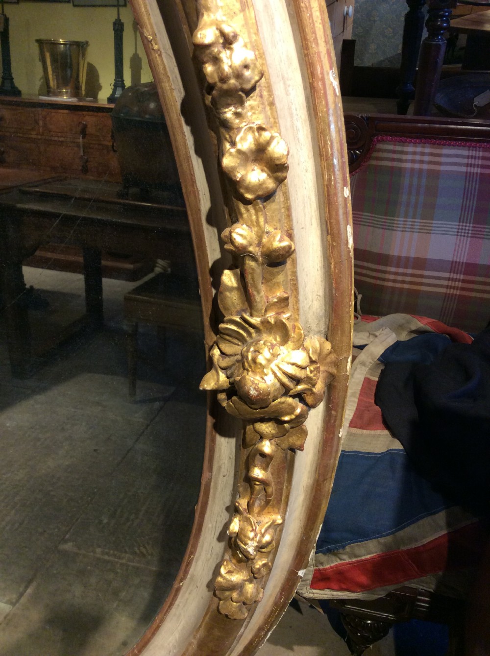 19thC very large oval mirror View III