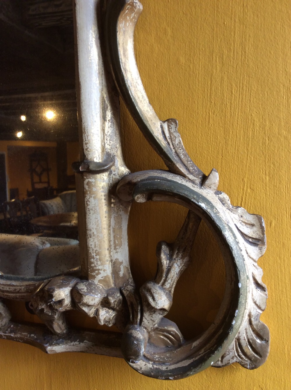 19thC Carved & gilt three section mirror  View II