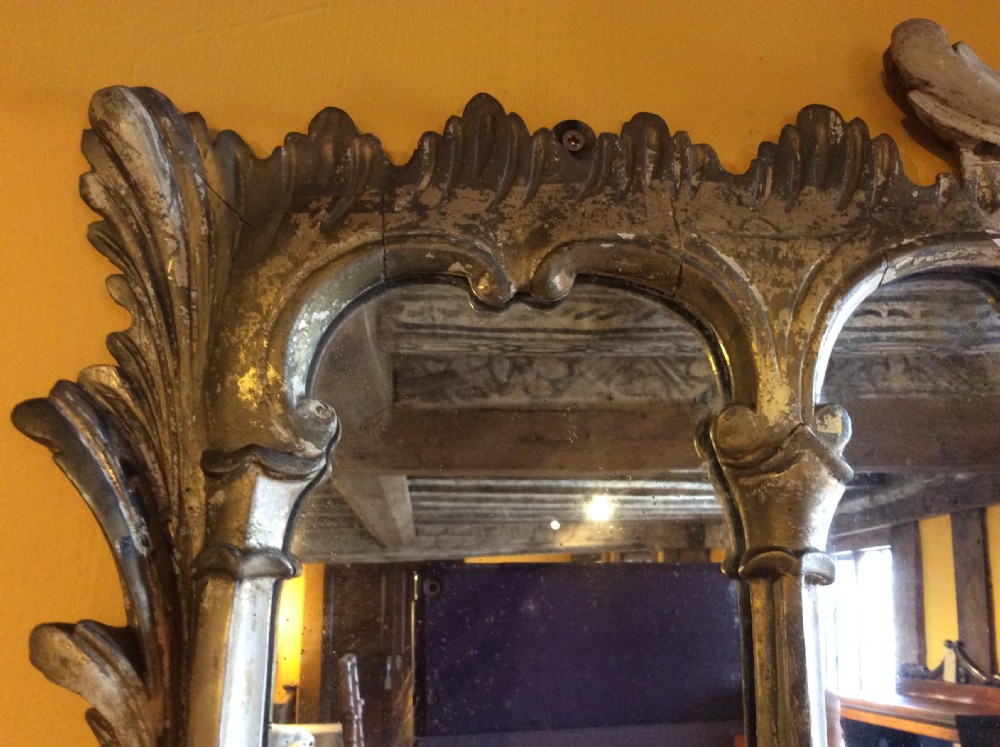 19thC Carved & gilt three section mirror  View VI