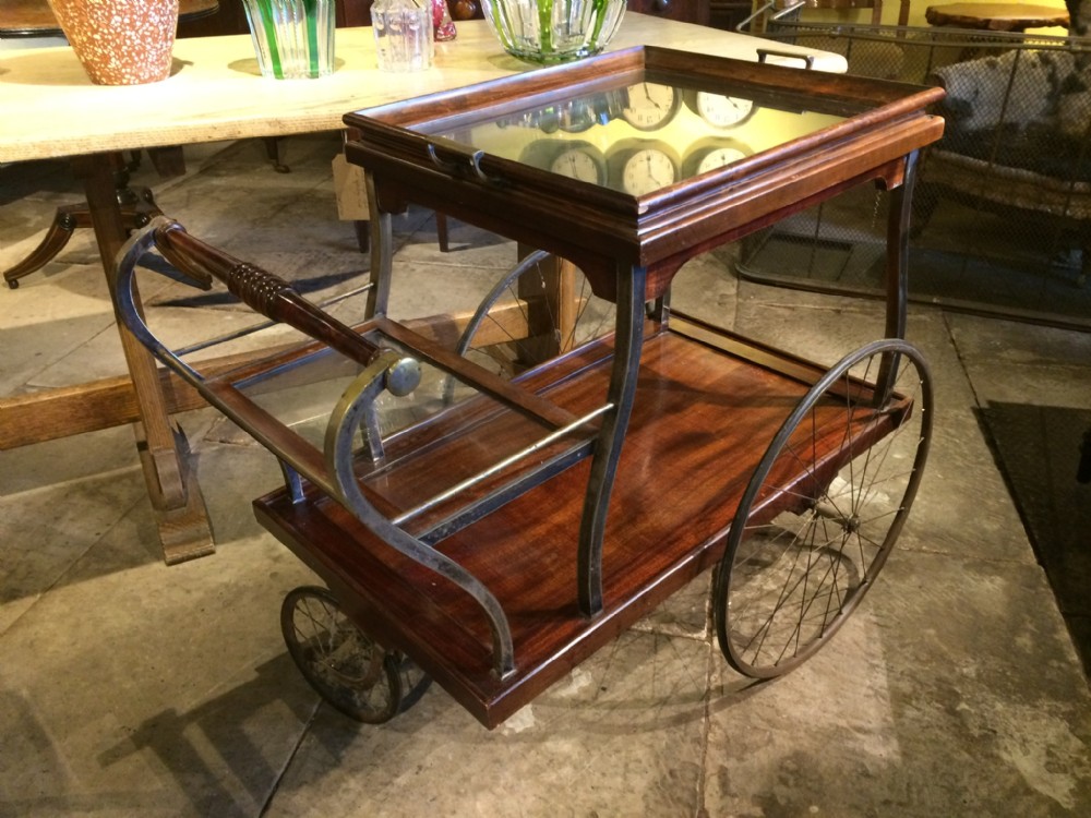 1920’s Drinks trolley in mahogany and silver plate 