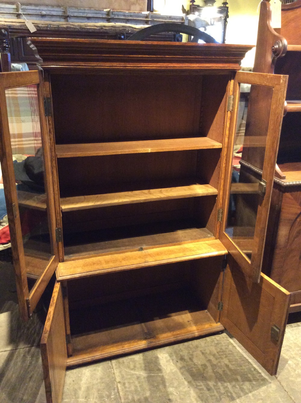19thC Oak table top bookcase View III