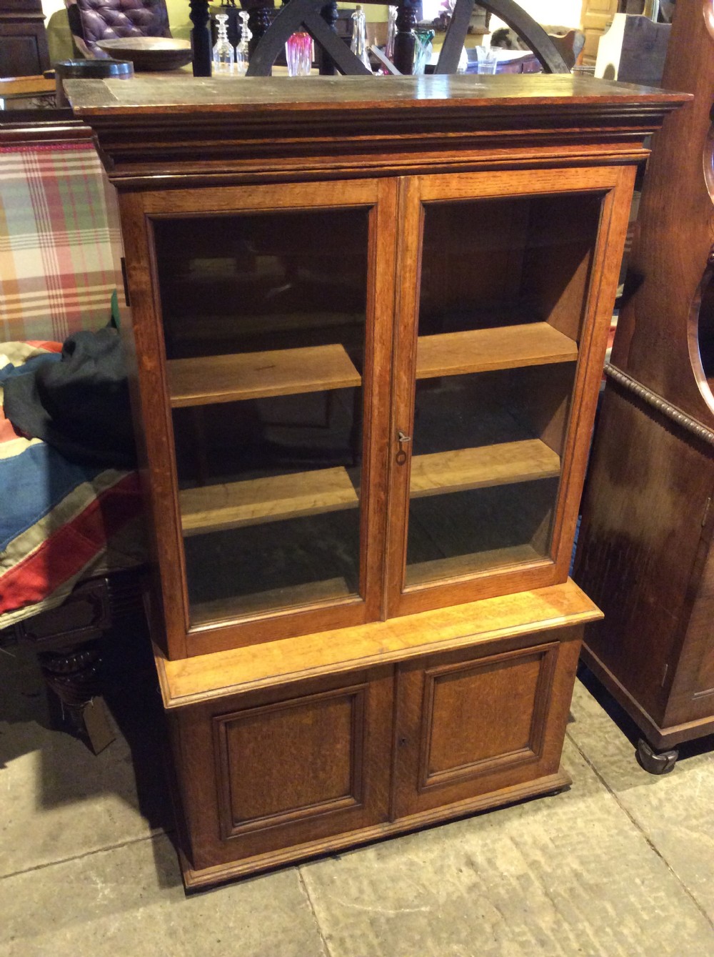 19thC Oak table top bookcase View V