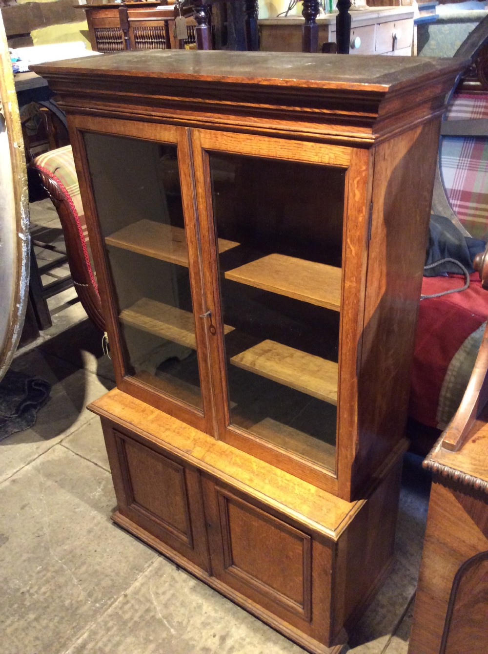 19thC Oak table top bookcase View VI