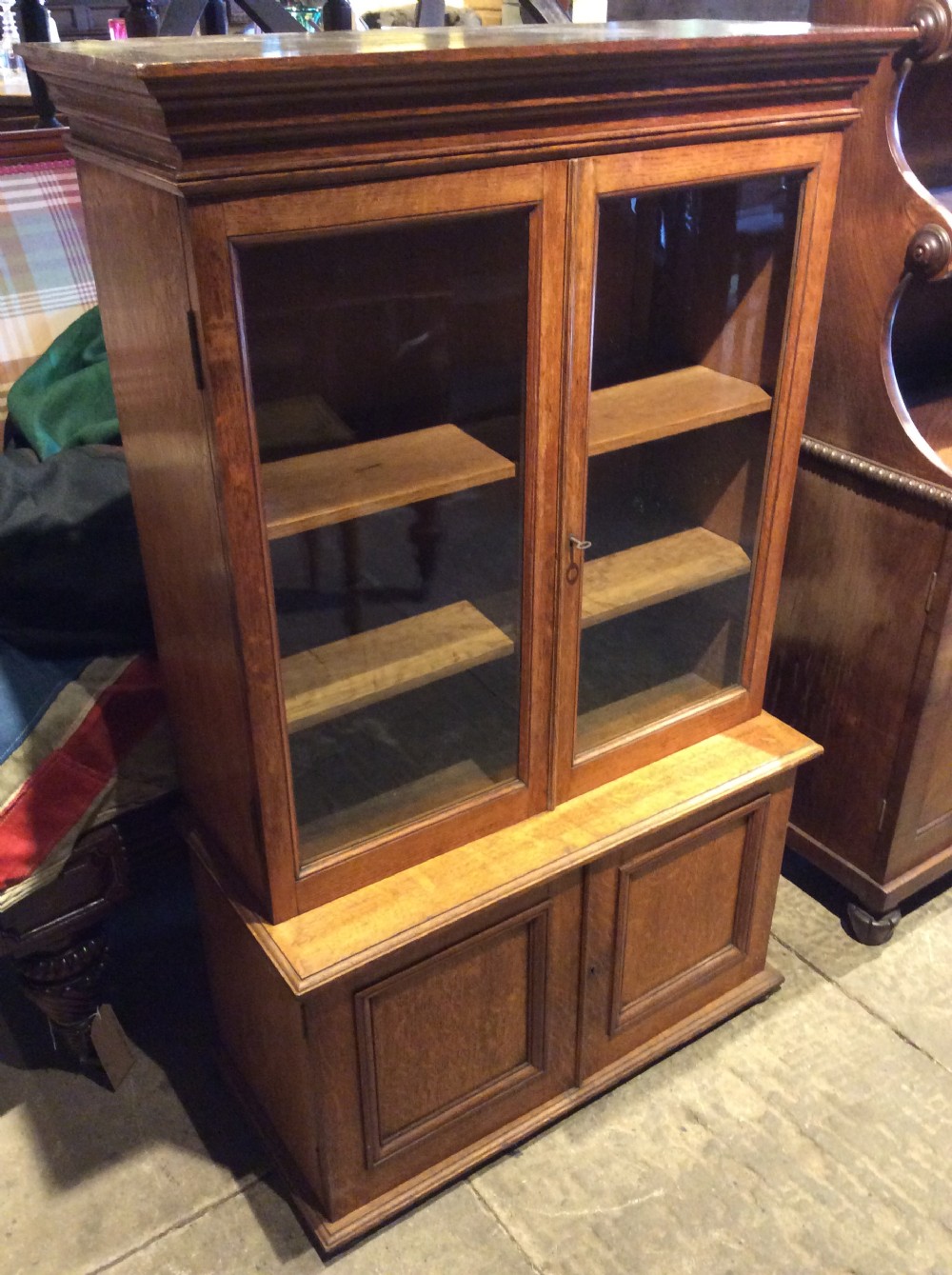 19thC Oak table top bookcase View VII