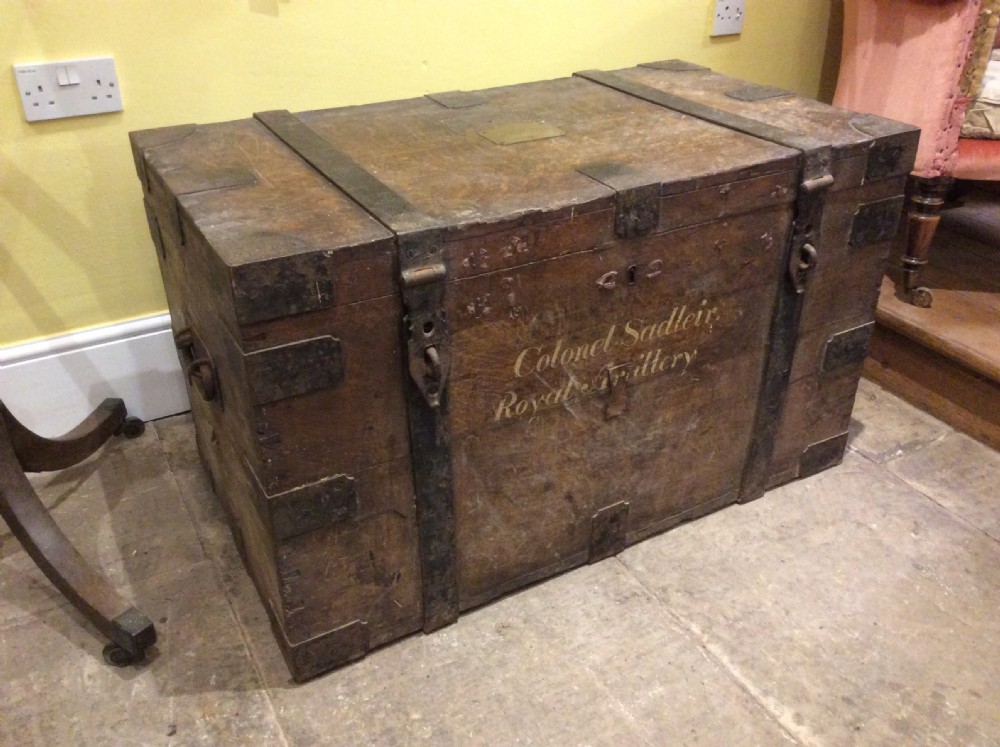 19thC Oak & Iron bound silver chest View IX