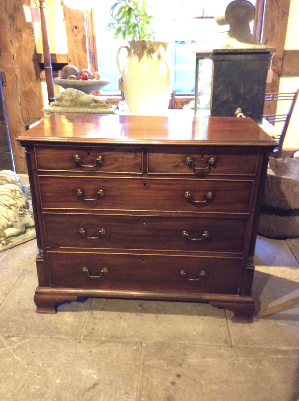 18thC North Country Mahogany chest of drawers
