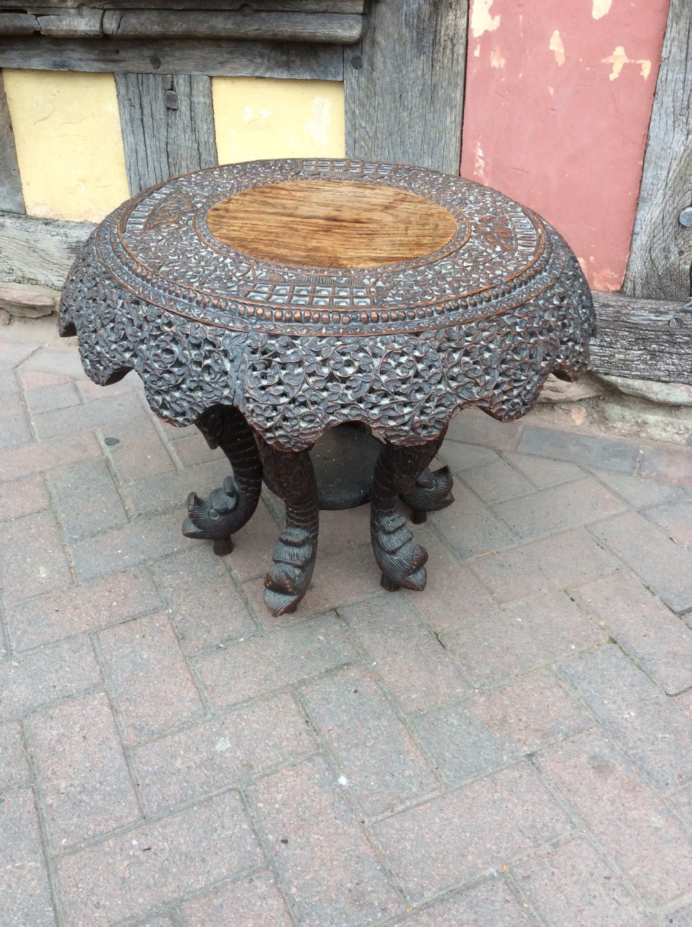 19thC Carved Burmese table View V