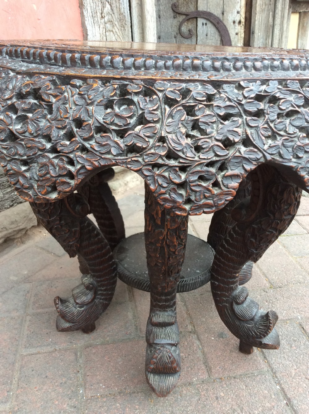 19thC Carved Burmese table View VI