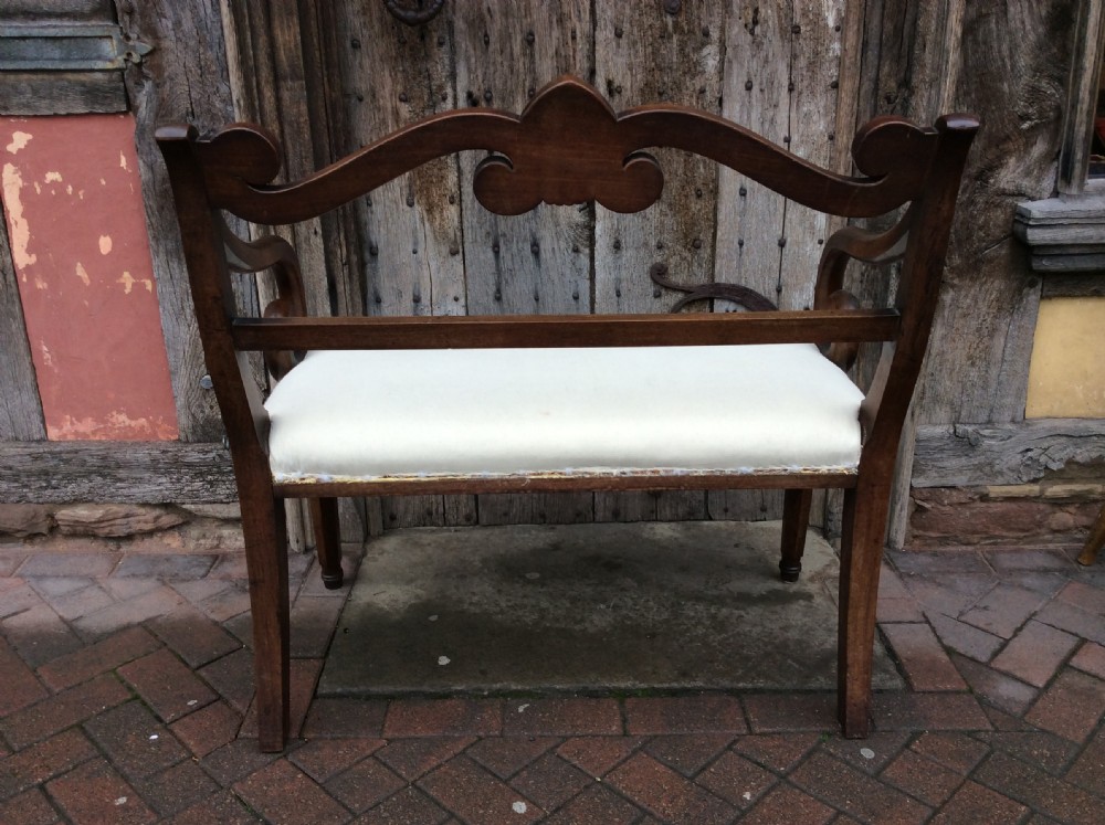 19thC 2 seater Mahogany small sofa window seat c.1830 View V