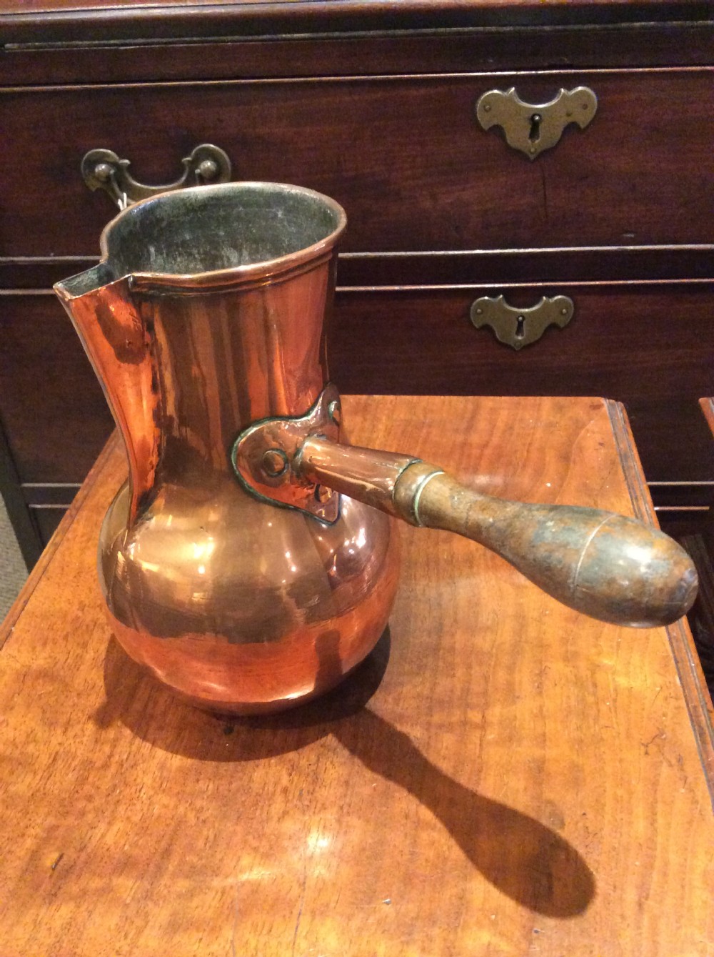 Georgian copper chocolate pot