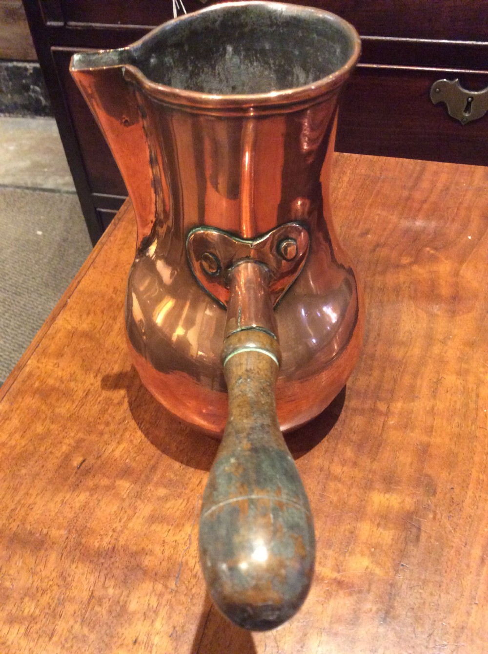 Georgian copper chocolate pot View V