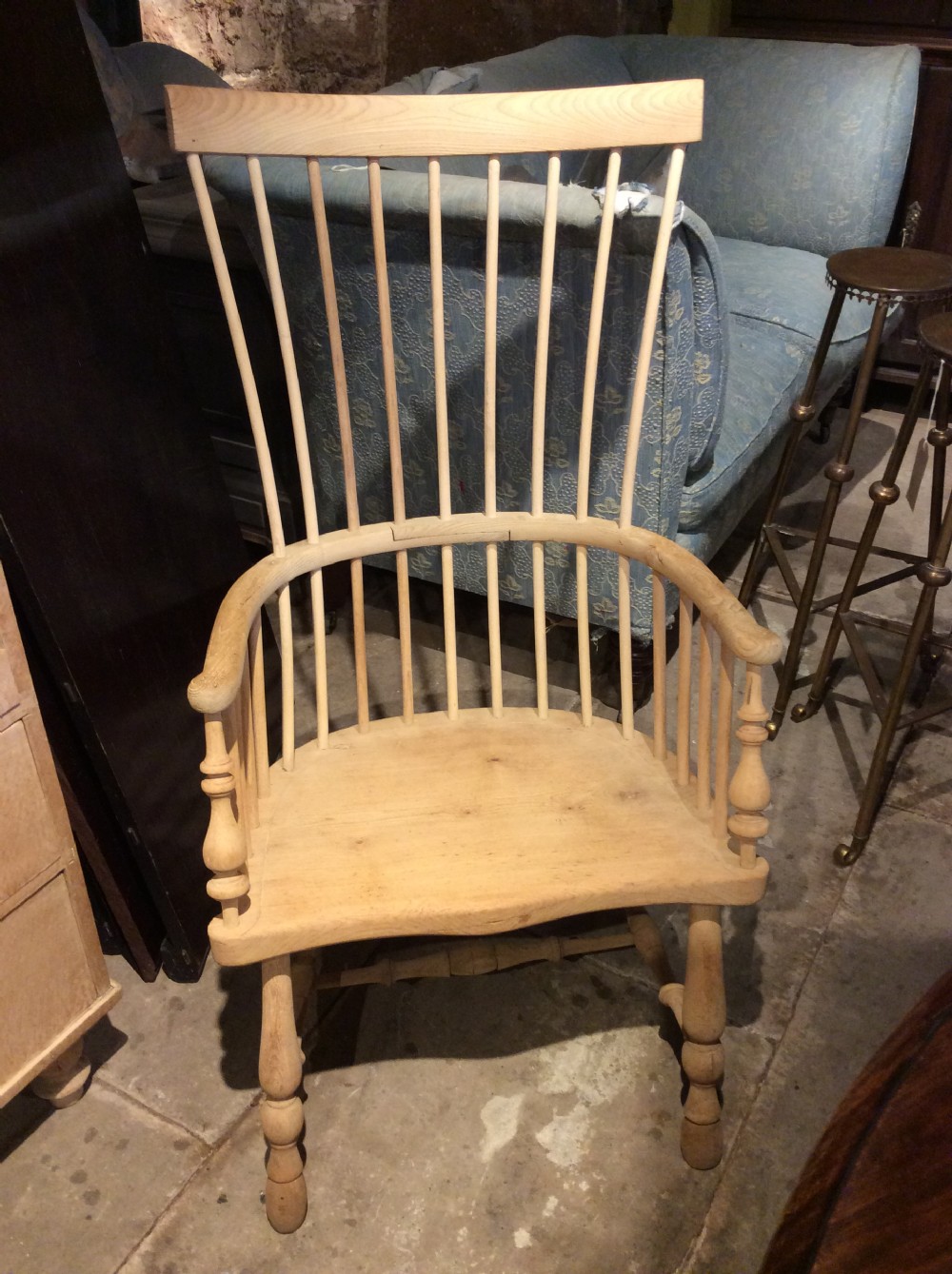 19thC ash and elm stick back chair View IV