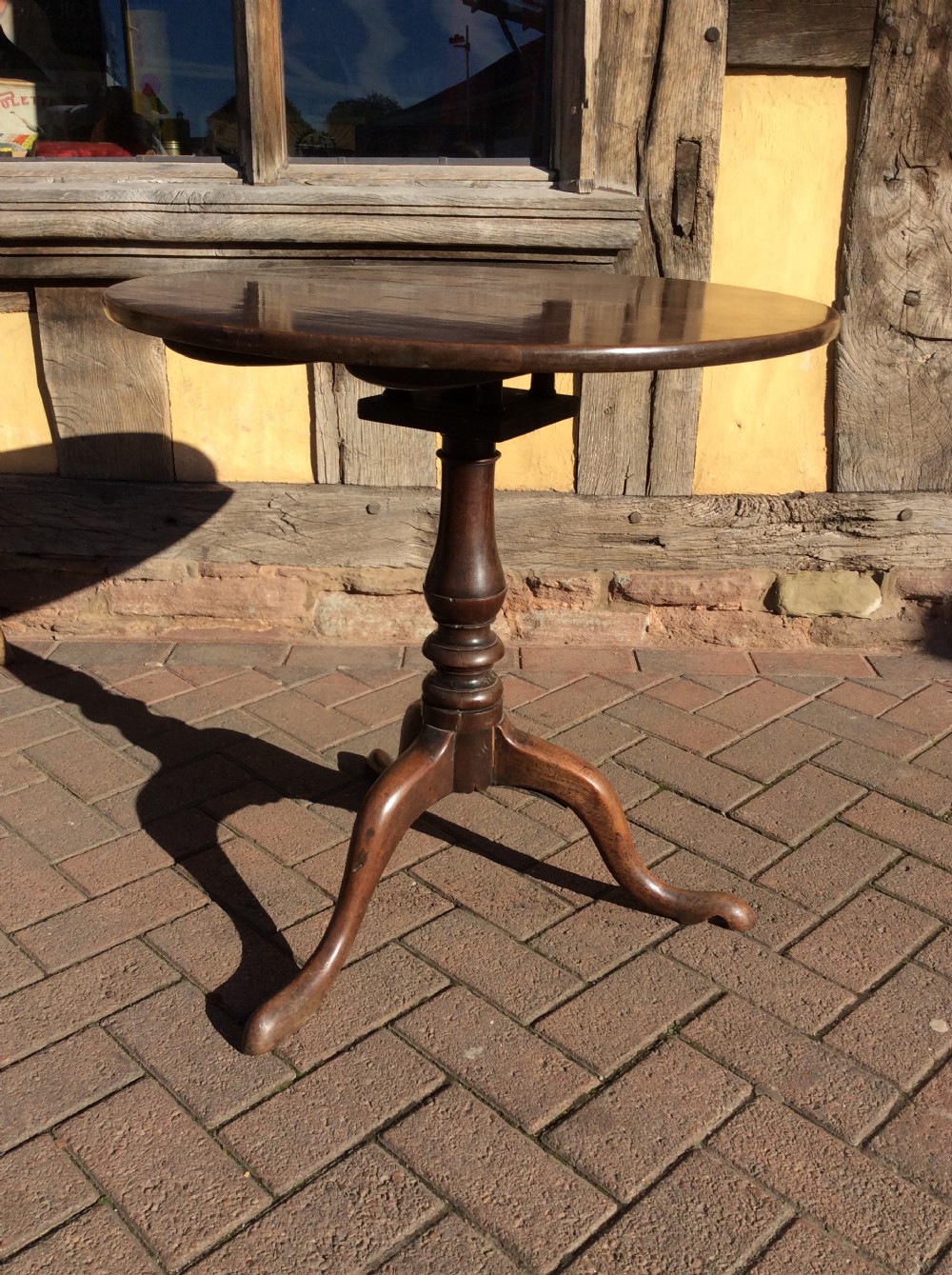 18thC mahogany  tripod table View II