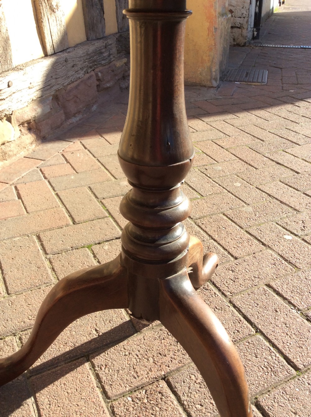 18thC mahogany  tripod table View V