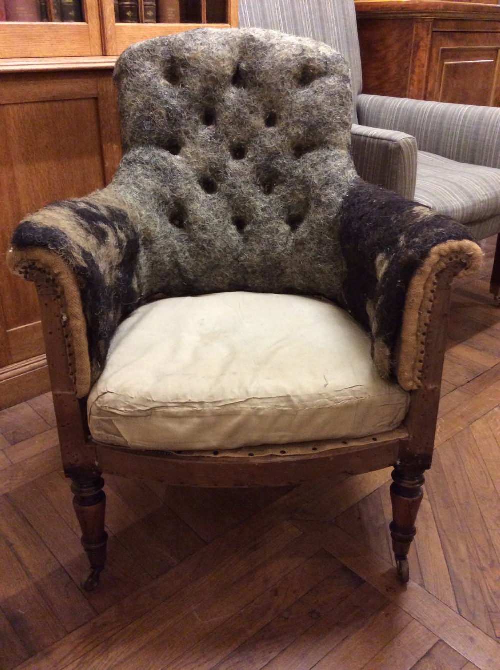 19thC Regency simulated rosewood armchair for upholstery View II