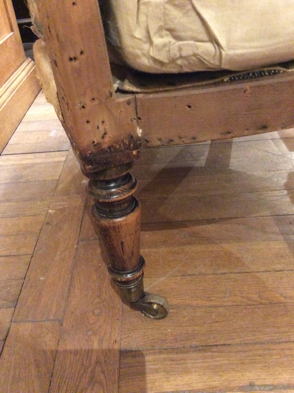 19thC Regency simulated rosewood armchair for upholstery View III